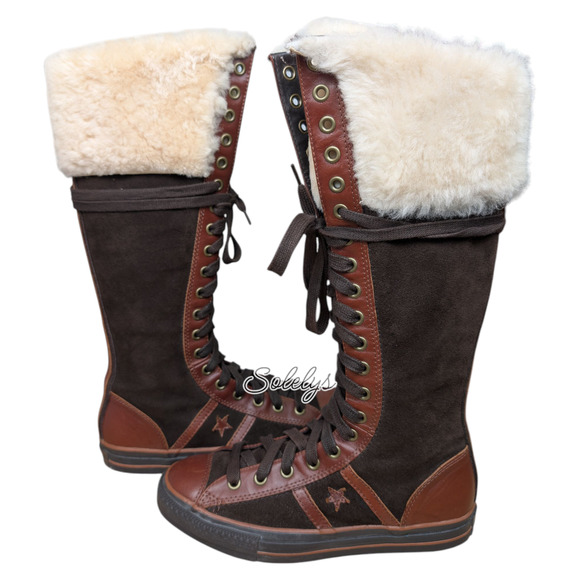 Converse 2006 Star 70 XXHI Brown Suede Leather Knee High Sneaker Boot Womens 9.5 - Picture 12 of 12